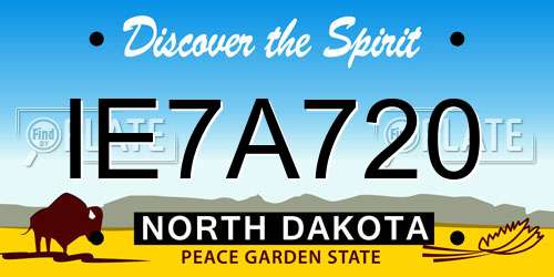 IE7A720 North Dakota License Plate