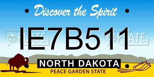 IE7B511 North Dakota License Plate