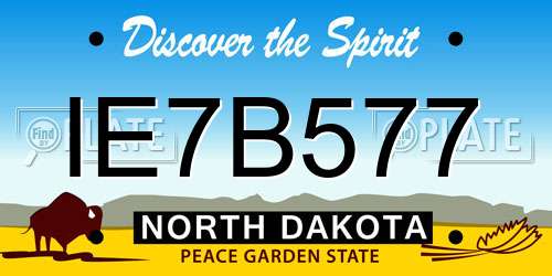 IE7B577 North Dakota License Plate