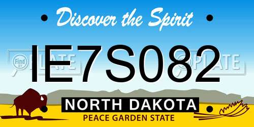 IE7S082 North Dakota License Plate