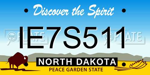 IE7S511 North Dakota License Plate