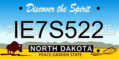 IE7S522 North Dakota License Plate