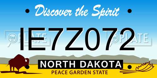 IE7Z072 North Dakota License Plate