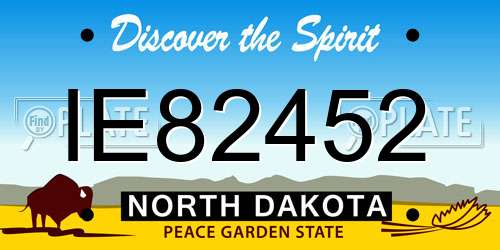 IE82452 North Dakota License Plate