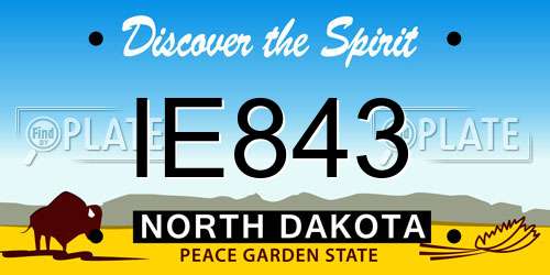 IE843 North Dakota License Plate