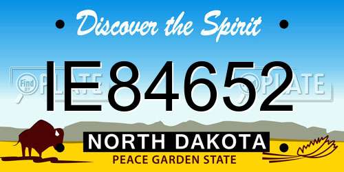 IE84652 North Dakota License Plate