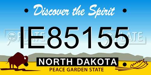 IE85155 North Dakota License Plate