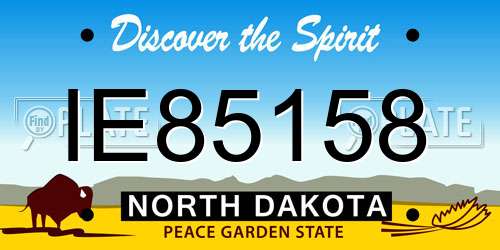 IE85158 North Dakota License Plate
