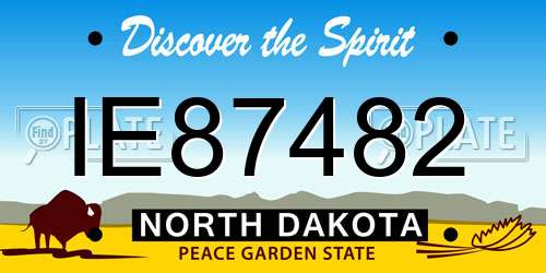 IE87482 North Dakota License Plate