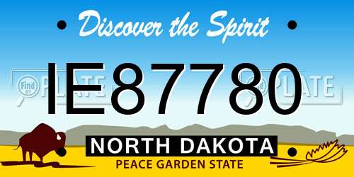IE87780 North Dakota License Plate