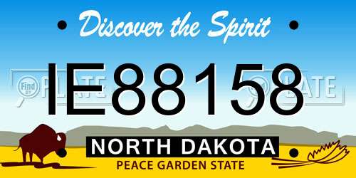 IE88158 North Dakota License Plate