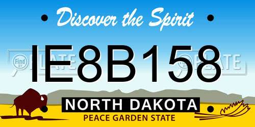 IE8B158 North Dakota License Plate