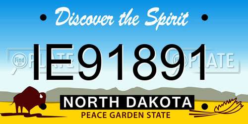IE91891 North Dakota License Plate