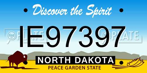 IE97397 North Dakota License Plate