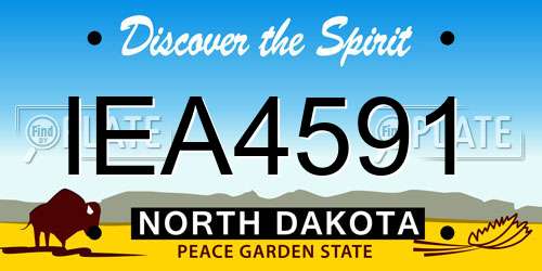 IEA4591 North Dakota License Plate