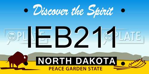 IEB211 North Dakota License Plate