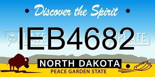 IEB4682 North Dakota License Plate