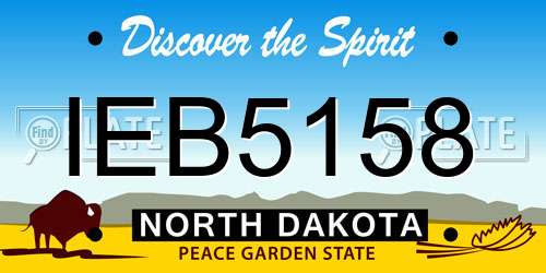IEB5158 North Dakota License Plate