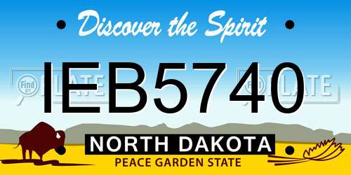 IEB5740 North Dakota License Plate