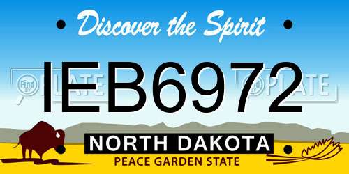 IEB6972 North Dakota License Plate