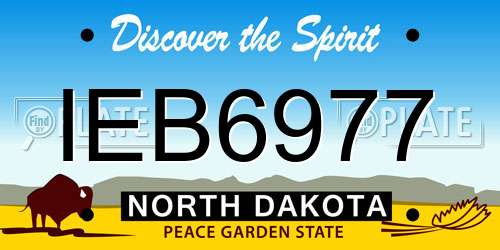 IEB6977 North Dakota License Plate