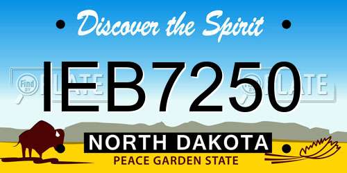 IEB7250 North Dakota License Plate
