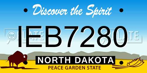 IEB7280 North Dakota License Plate