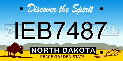 IEB7487 North Dakota License Plate