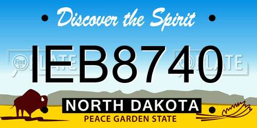 IEB8740 North Dakota License Plate