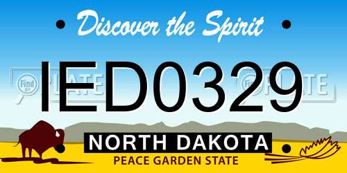 IED0329 North Dakota License Plate