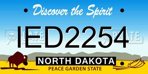 IED2254 North Dakota License Plate