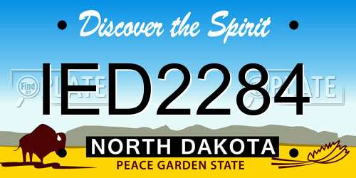 IED2284 North Dakota License Plate