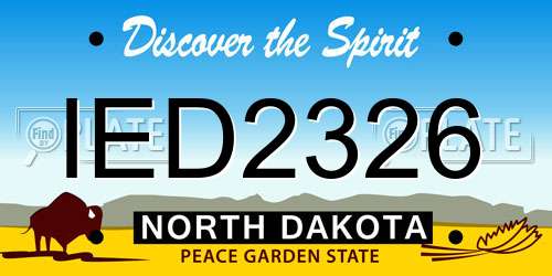 IED2326 North Dakota License Plate