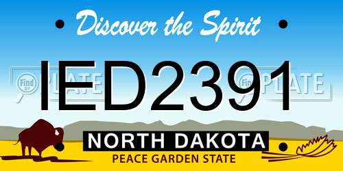 IED2391 North Dakota License Plate