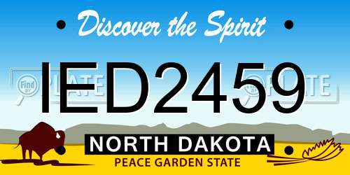 IED2459 North Dakota License Plate