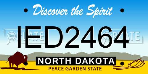 IED2464 North Dakota License Plate