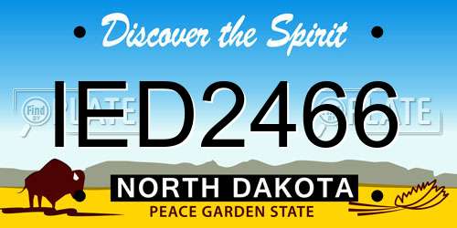 IED2466 North Dakota License Plate