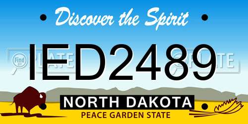 IED2489 North Dakota License Plate