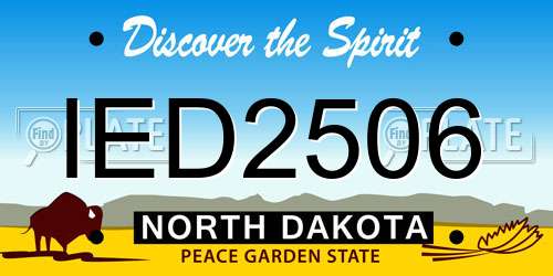 IED2506 North Dakota License Plate