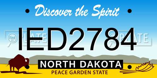 IED2784 North Dakota License Plate