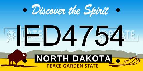 IED4754 North Dakota License Plate
