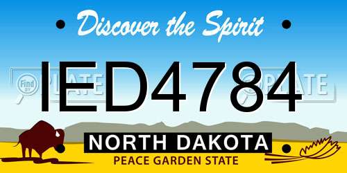 IED4784 North Dakota License Plate