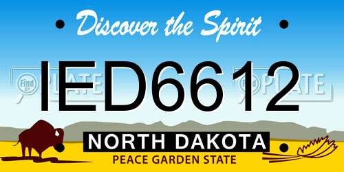 IED6612 North Dakota License Plate