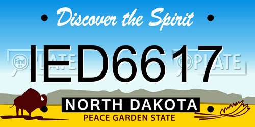 IED6617 North Dakota License Plate