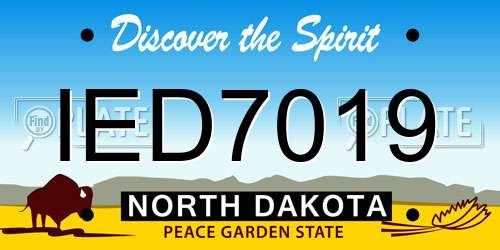 IED7019 North Dakota License Plate