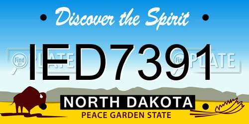 IED7391 North Dakota License Plate