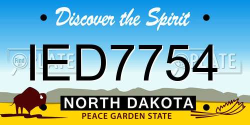 IED7754 North Dakota License Plate