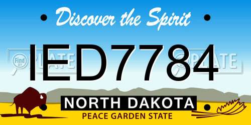 IED7784 North Dakota License Plate