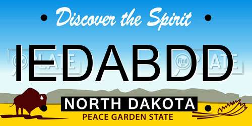 IEDABDD North Dakota License Plate