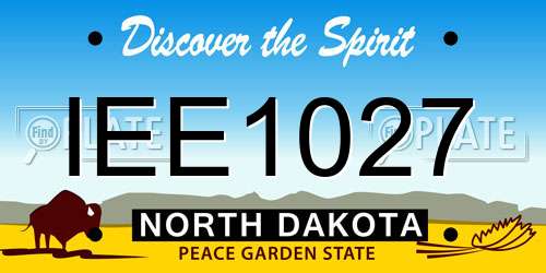 IEE1027 North Dakota License Plate